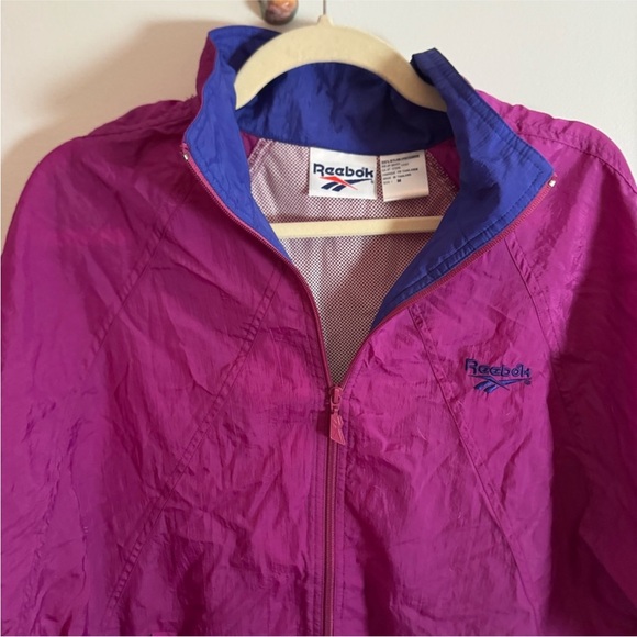 VINTAGE Reebok Purple Windbreaker Athletic Jacket - Picture 2 of 5